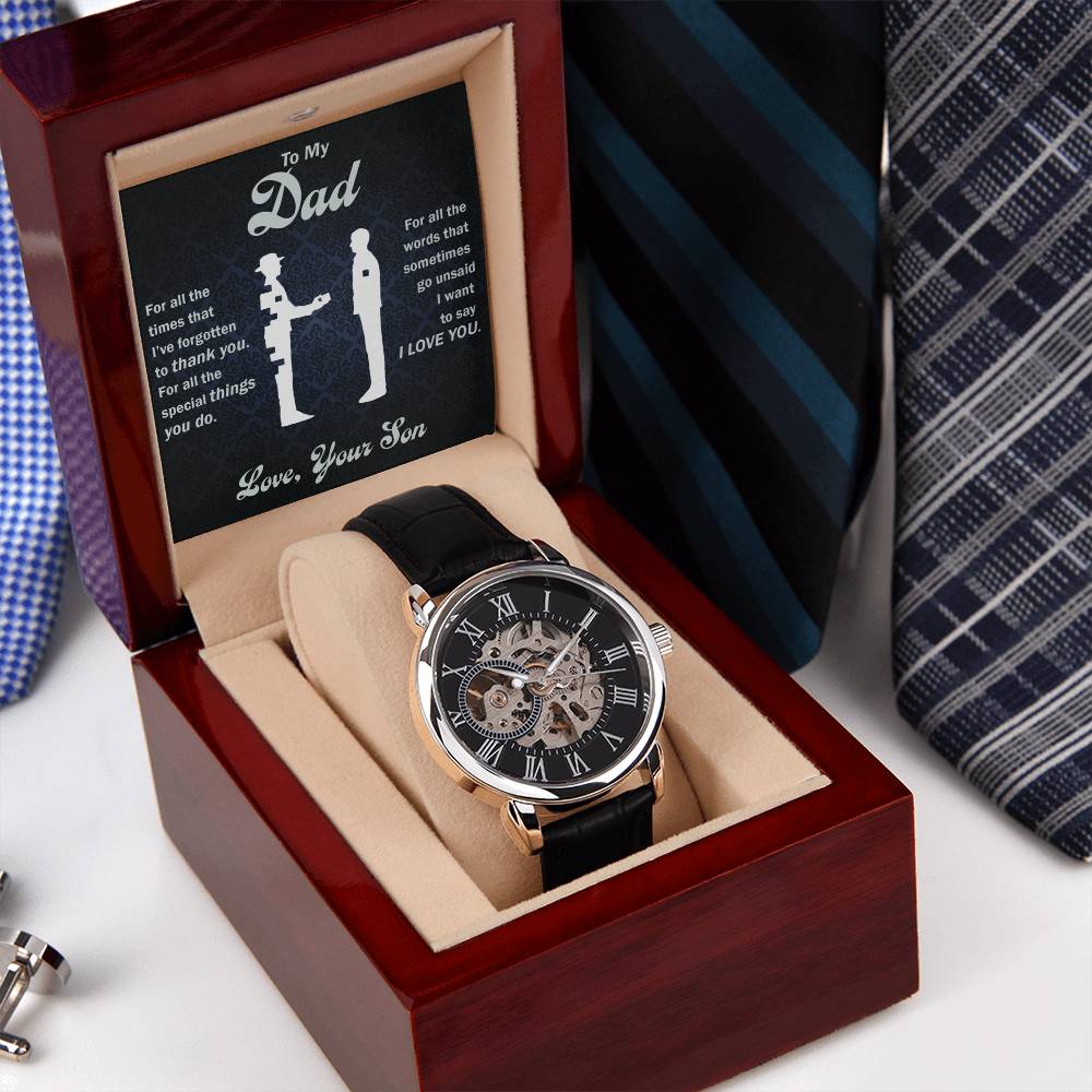 To My Dear Dad Always Remember I Love You – Openwork Watch